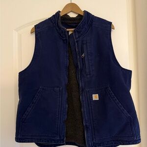 Women’s Carhartt Sherpa Lined Navy Blue Vest